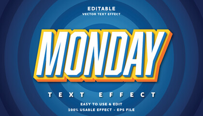 Sticker - monday editable text effect with modern and simple style, usable for logo or campaign title	