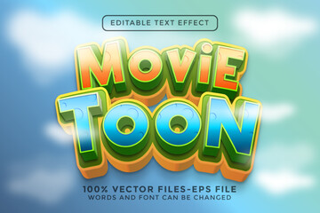 Wall Mural - Movie Toon Editable Text Effect