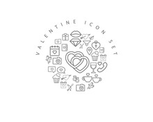 Valentine Icon Set Desing.