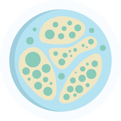 Canvas Print - Medical petri dish icon flat vector. Health cell. Micro experiment isolated