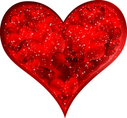 Poster - Big red glitter heart. Vector.