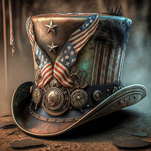 Uncle Sam Hat Illustrations In 3d And Steampunk Style