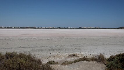 Wall Mural - Larnaca Salt Lake in Larnaca city, Cyprus island country, 4k video