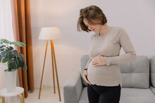 Young Pregnant Woman Relaxing In The Room