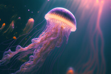 An Extremely Sharp And Detailed Portrait Of Jellyfish Macro. Generative AI. Detailed Jellyfish. The Best Picture Of A Jellyfish.