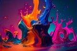 Fototapeta Las - Colorful water splash background Generative AI