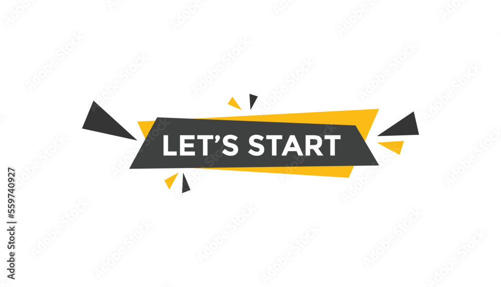 Let's start button web banner templates. Vector Illustration
