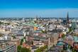 views from the top of the bell tower of St. Michael's Church, Hamburg, Germany