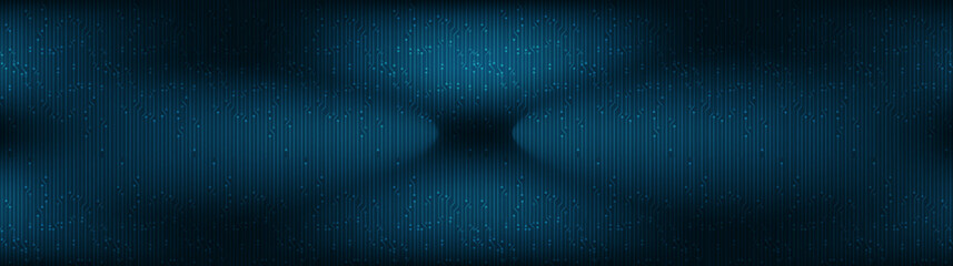 Poster - Panorama Blue Light Technology Background,Digital and Connection Concept design,Vector illustration.
