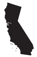 Highly Detailed California Silhouette map.