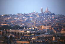 Overview Of The Hill Of Montmartre With The Basilique Du Sacre Coeur And The Surrounding Neighborhood, Paris.