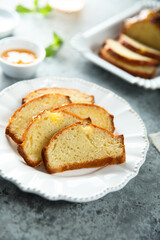 Poster - Homemade citrus loaf cake with orange marmalade