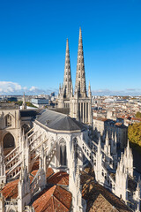 Ancient Saint Andre cathedral in Bordeaux historic center. Aquitaine, France