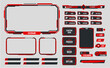 © WinWin - Red stream overlay theme. Webcam border, game screen template and donation panel. Stream is offline, paused and starting soon vector set