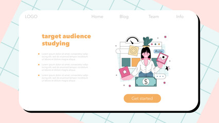 Canvas Print - marketing audit web banner or landing page. market, targeting audience