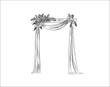 © Mansoor - Hand-drawn sketch of the decorated arch for wedding ceremony vector illustration on white background.
