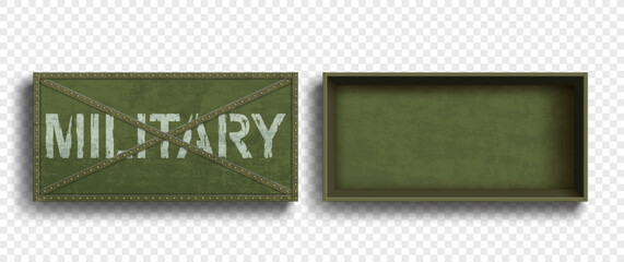 Wall Mural - green military metal boxes for weapons
