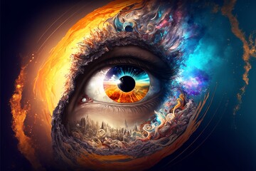 Wall Mural - Inside the eye of your mind. Generative AI, this image is not based on any original image, character or person.