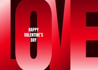 Wall Mural - Happy Valentines Day background with love lettering