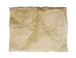 Square piece of crumpled folded parchment paper isolated on transparent background, PNG