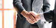 Business people shaking hands, finishing up meeting, business etiquette, congratulation, merger and acquisition concept