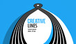 © Sylverarts - Creative lines vector abstract background, 3D perspective linear graphic design composition, stripes in dimensional rotation poster or banner.