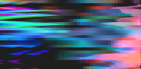Aufkleber - Abstract background with digital pixel noise glitch artifacts.