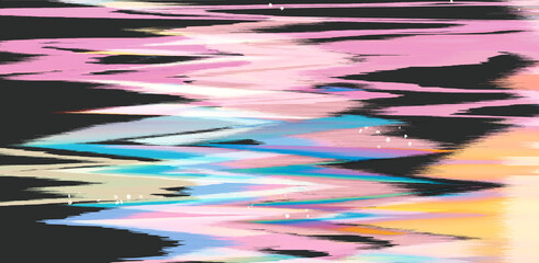 Aufkleber - Abstract background with digital pixel noise glitch artifacts. Screen showing video tape with damage.