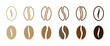 © Pointer Marker - Coffee bean icon collection. Coffee bean isolated sign. EPS 10