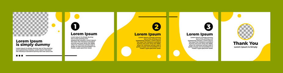 microblog or carousel post creative template for instagram. social media post template with yellow theme.