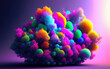 Colorful psychedelic art of volumetric mist. Generative AI