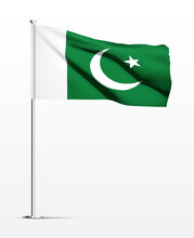 Pakistan Flag Isolated On White Background. EPS10 Vector