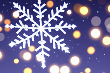 Poster - Christmas snowflakes lights with falling snow