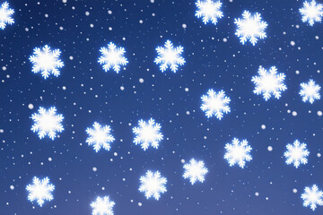 Poster - Christmas snowflakes lights with falling snow