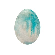 Egg Blue White Easter A Watercolor Illustration
