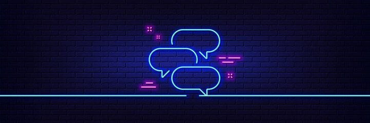 Aufkleber - neon light glow effect. talk bubble line icon. speech bubble sign. chat message symbol. 3d line neon