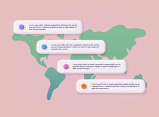 Aufkleber - World map illustration infographics geometric concept. 3D Web Vector Illustrations.