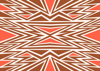 Poster - abstract background with colorful triangle and zigzag lines pattern. mosaic tile pattern
