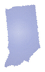 Wall Mural - Indiana dotted map. Digital style shape of Indiana. Tech icon of the us state with gradiented dots. Neat vector illustration.