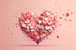 Generative ai origami paper heart valentine day greetings ard