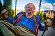 © Ecleposs - Old man has an extremely fun activity generative ai funny scene showing a positive vibe for old people aging well and active