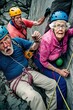 © Ecleposs - Group of old people having extreme activity generative ai scene showing the diversity and aging well senior characters