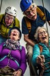 © Ecleposs - Group of old people having extreme activity generative ai scene showing the diversity and aging well senior characters