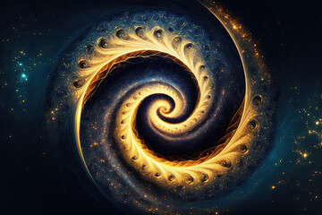 Wall Mural - abstract space background with golden spiral. astrology and astronomy illustration. golden ratio. ge