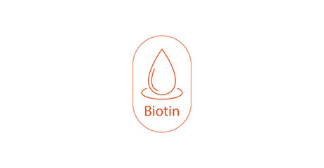 Wall Mural - biotin vitamin b7 line icon vector illustration