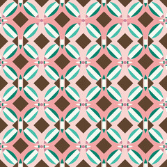 Poster - RETRO GEOMETRICAL SEAMLESS PATTERN IN EDITABLE VECTOR FILE