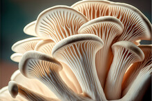 Close Up Of Beautiful Giant Mushrooms, Oyster, White Mushroom