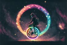 A Magician On A Glowing Bicycle