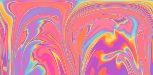 Poster - Abstract neon background with colorful leaks in psychedelic style.