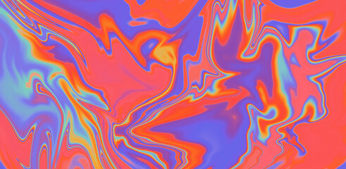 Poster - Abstract neon background with colorful leaks in psychedelic style.